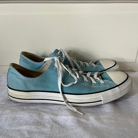 Converse Low Top Sneakers Chuck Taylor Mens Sz 13 Light Blue - Picture 5 of 8